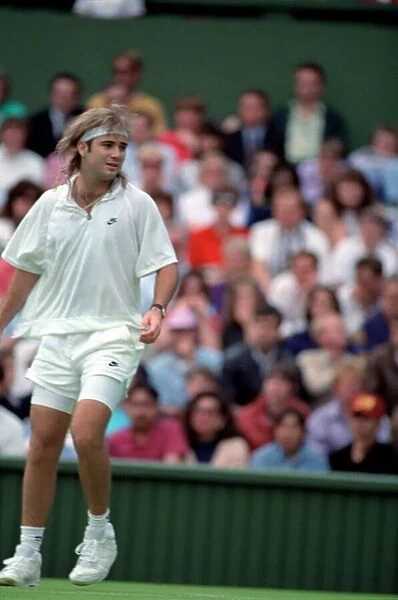 Wimbledon Tennis Championships. Andre Agassi in action. June 1991 91-4117-025