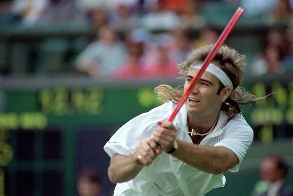 Wimbledon Tennis Championships. Andre Agassi in action. June 1991 91-4117-073