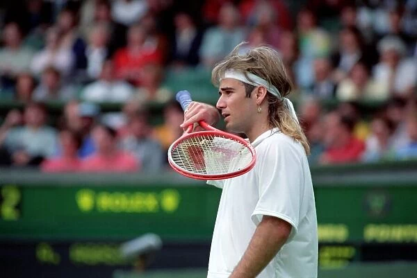 Wimbledon Tennis Championships. Andre Agassi in action. June 1991 91-4117-069