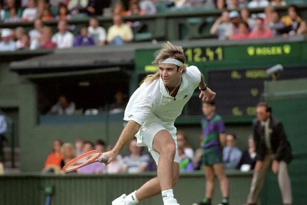 Wimbledon Tennis Championships. Andre Agassi in action. June 1991 91-4117-059