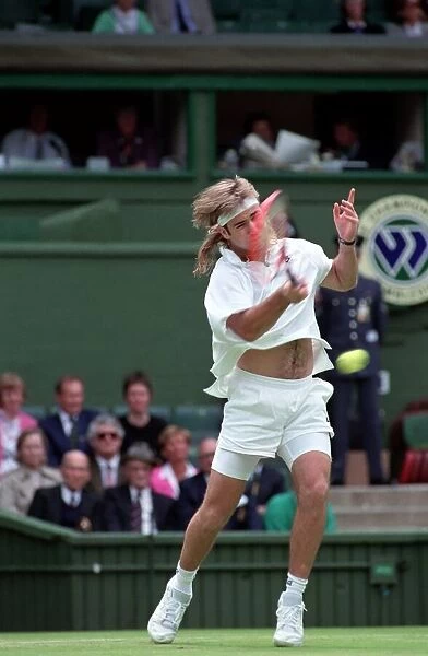 Wimbledon Tennis Championships. Andre Agassi in action. June 1991 91-4117-043