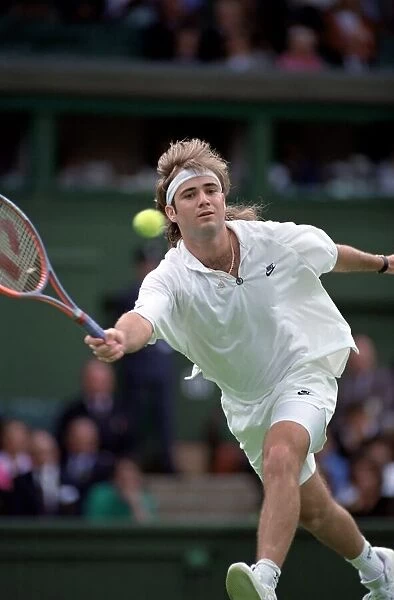 Wimbledon Tennis Championships. Andre Agassi in action. June 1991 91-4117-037
