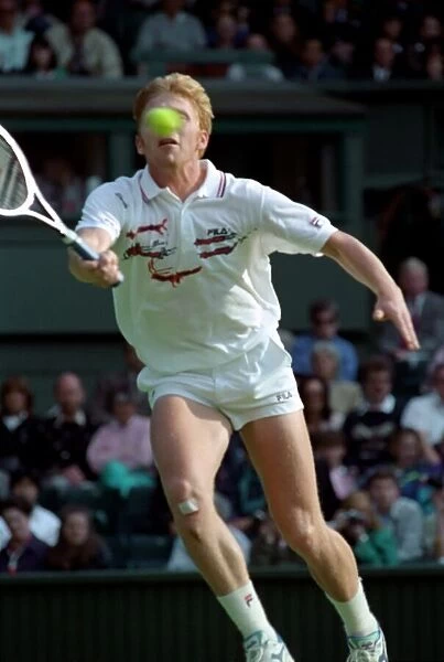 Wimbledon Tennis Championships. Boris Becker in action. June 1991 91-4117-168