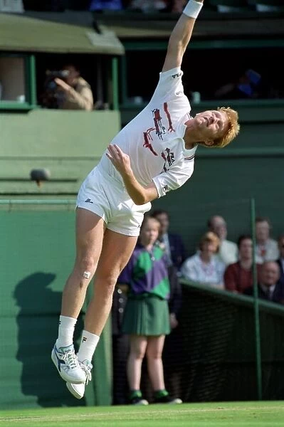 Wimbledon Tennis Championships. Boris Becker in action. June 1991 91-4117-178