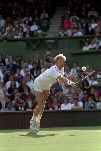 Wimbledon Tennis Championships. Boris Becker in action. June 1991 91-4117-243
