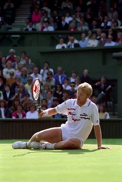 Wimbledon Tennis Championships. Boris Becker in action. June 1991 91-4117-236