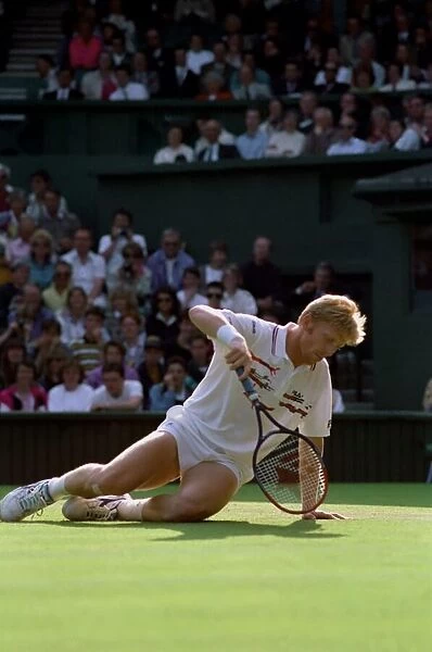 Wimbledon Tennis Championships. Boris Becker in action. June 1991 91-4117-237