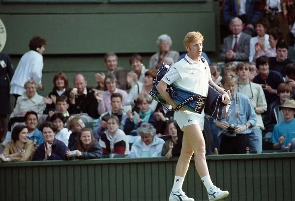 Wimbledon Tennis Championships. Boris Becker walks out onto court. June 1991 91-4117-203