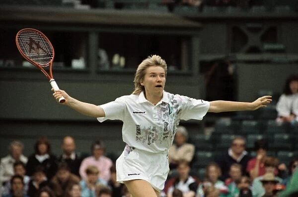 Wimbledon Tennis Championships. Jana Novotna in action. June 1991 91-4117-009