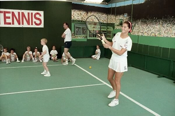 Wimbledon Tennis Championships June 1992 Monica Seles playiong Short Tennis with
