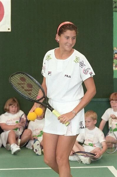 Wimbledon Tennis Championships June 1992 Monica Seles playiong Short Tennis with