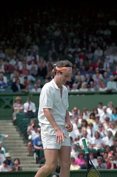 Wimbledon Tennis. A distraught John McEnroe losing to Stefan Edberg