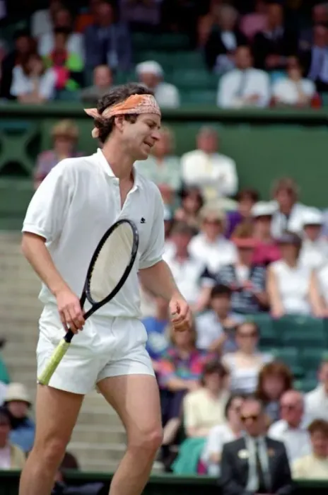 Framed Print : Wimbledon Tennis. A distraught John McEnroe losing to Stefan Edberg