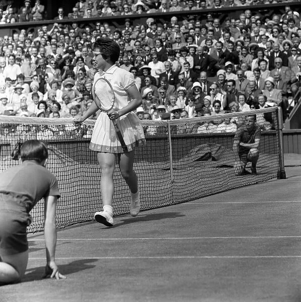 Wimbledon Tennis, Ladies day. Pictured, Billie Jean Moffitt (later King