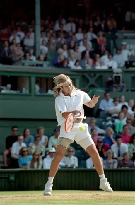 Framed Print : Wimbledon Tennis. Men s: Andre Agassi v. David Wheaton Framed Print : Wimbledon Tennis. Men s: Andre Agassi v. David Wheaton