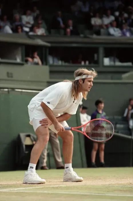 Framed Print : Wimbledon Tennis. Men s: Andre Agassi v. David Wheaton Framed Print : Wimbledon Tennis. Men s: Andre Agassi v. David Wheaton
