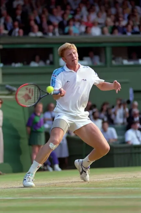 Framed Print : Wimbledon Tennis. Mens Semi. Boris Becker v. David Wheaton. July 1991 91-4275-207