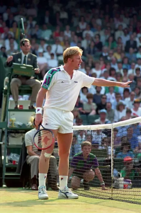 Framed Print : Wimbledon Tennis. Mens Semi. Boris Becker v. David Wheaton. July 1991 91-4275-169 Framed Print : Wimbledon Tennis. Mens Semi. Boris Becker v. David Wheaton. July 1991 91-4275-169