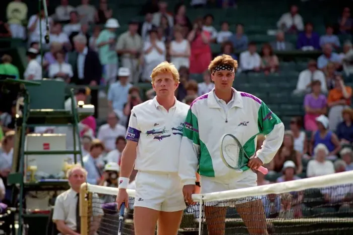 Framed Print : Wimbledon Tennis. Mens Semi Final. Boris Becker v. David Wheaton
