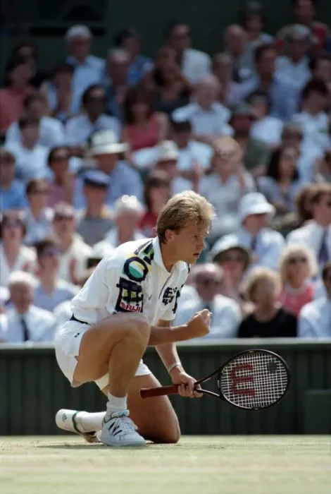 Framed Print : Wimbledon Tennis. Michael Stich v. Stefan Edberg. July 1991 91-4275-017 Framed Print : Wimbledon Tennis. Michael Stich v. Stefan Edberg. July 1991 91-4275-017
