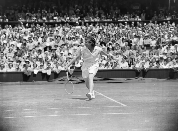 Framed Print : Wimbledon Womens Singles Miss Louise Brough presented with cup after beating Framed Print : Wimbledon Womens Singles Miss Louise Brough presented with cup after beating