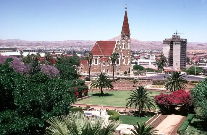 Framed Print : Windhoek in Namibia The old Lutheran Church and gardens msi circa 1980 Framed Print : Windhoek in Namibia The old Lutheran Church and gardens msi circa 1980