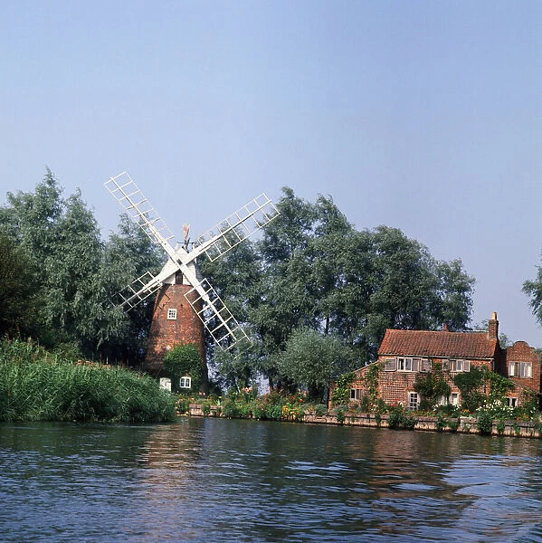 Windmill at Barton Broad, Norfolk. August 1967