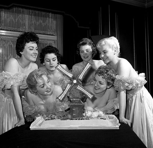 Windmill Theatre girls in Soho, London. February 1957 Left to right