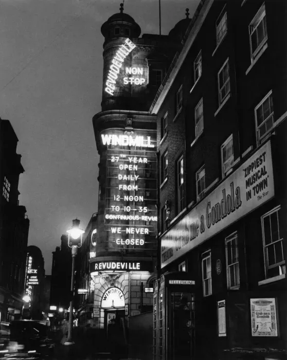 Framed Print : The Windmill Theatre, London. April 1958 Framed Print : The Windmill Theatre, London. April 1958