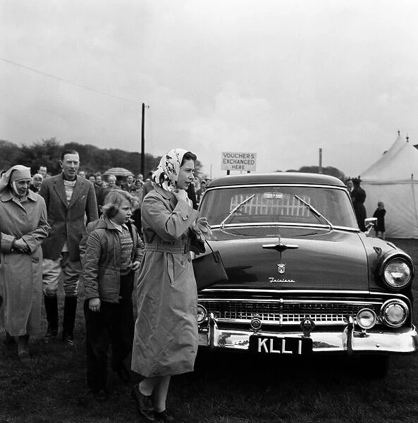 Windsor polo ground. Queen Elizabeth II and Princess Anne