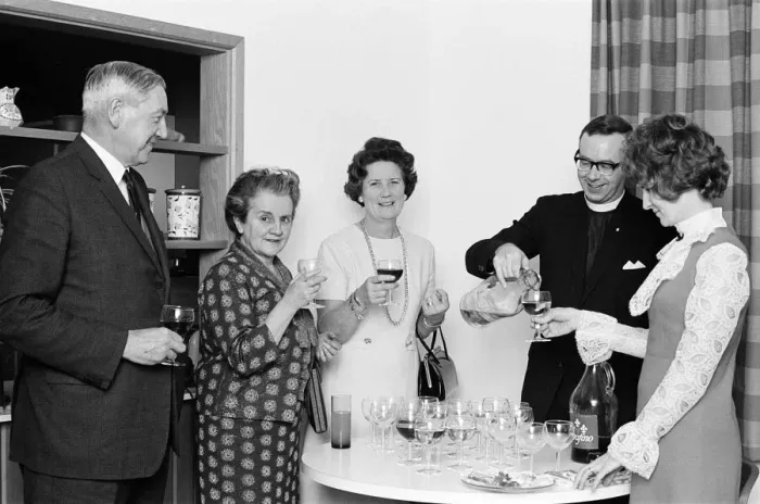 Framed Print : Wine and Cheese Evening, The Vicarage, Holmwood, Surrey, Wednesday 23rd December 1970 Framed Print : Wine and Cheese Evening, The Vicarage, Holmwood, Surrey, Wednesday 23rd December 1970