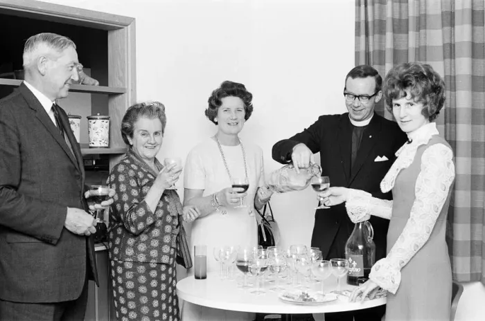 Framed Print : Wine and Cheese Evening, The Vicarage, Holmwood, Surrey, Wednesday 23rd December 1970 Framed Print : Wine and Cheese Evening, The Vicarage, Holmwood, Surrey, Wednesday 23rd December 1970