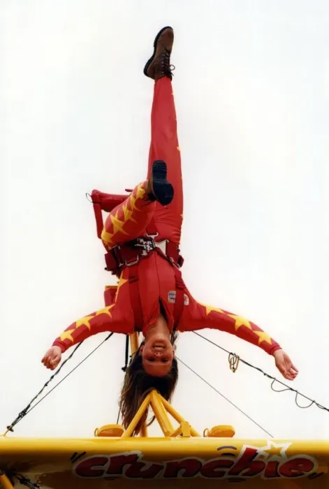 Framed Print : Wing walker, Tanya Gaze, performs on the Cadburys Crunchie Boeing-Stearman Model 75 Framed Print : Wing walker, Tanya Gaze, performs on the Cadburys Crunchie Boeing-Stearman Model 75