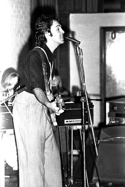 Wings play at the Newcastle University 13 February 1972 - Paul McCartney with wife Linda