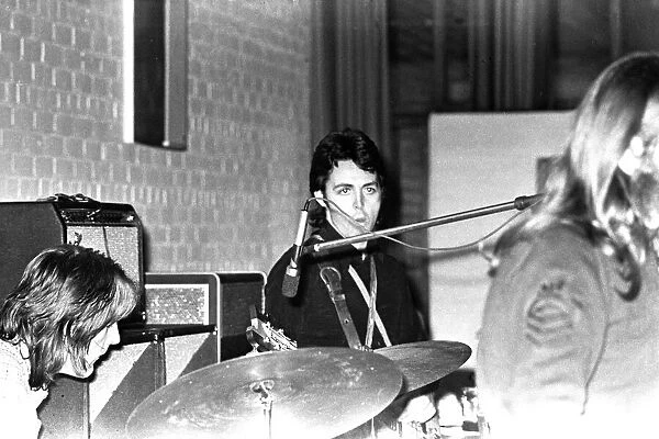 Wings play at the Newcastle University 14 February 1972 - Paul McCartney with wife Linda