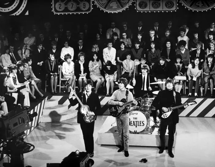 Framed Print : Winners of the Birmingham Evening Mail competition watch The Beatles at a recording of Framed Print : Winners of the Birmingham Evening Mail competition watch The Beatles at a recording of