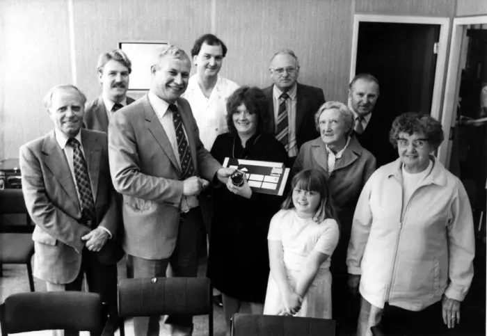 Framed Print : Winners of the Evening Chronicle competition to win a flight on Concorde in August 1984