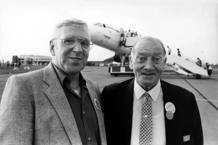 Framed Print : Winners of the Evening Chronicle competition to win a flight on Concorde in August 1984