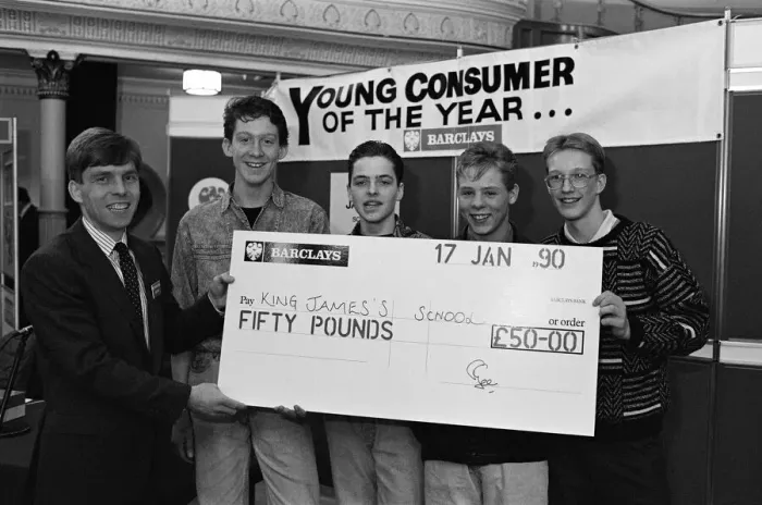 Framed Print : These winners of the Kirklees Young Consumer of the Year quiz at Huddersfield Town Hall