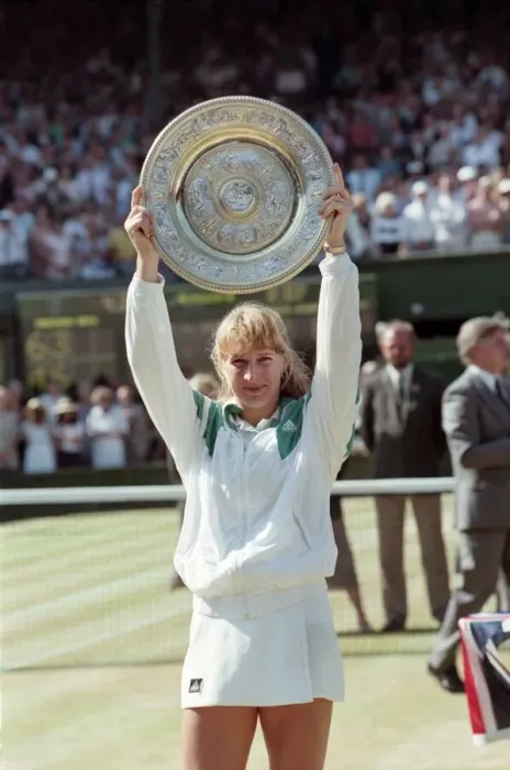 Framed Print : Winners Trophy presented to Steffi Graf by Duchess of Kent After Her Victory in the Final