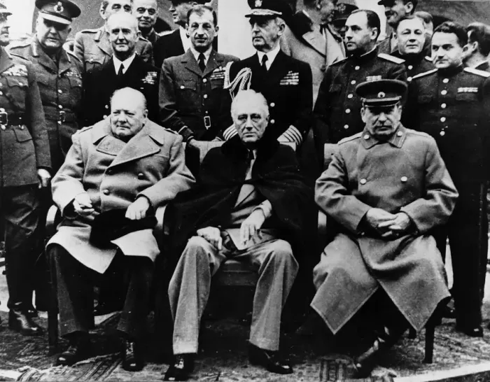 Framed Print : Winston Churchill British Prime Minister, with Franklin D Roosevelt American President