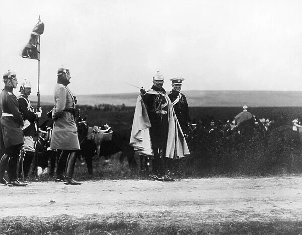 Winston Churchill with the Kaiser and a German Officer during military manouevers in