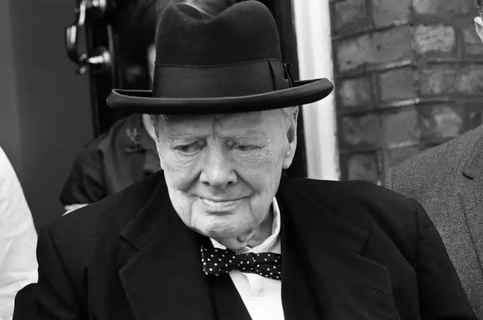 Framed Print : Winston Churchill leaves for the House of Comons for the last time as he retires as a Framed Print : Winston Churchill leaves for the House of Comons for the last time as he retires as a