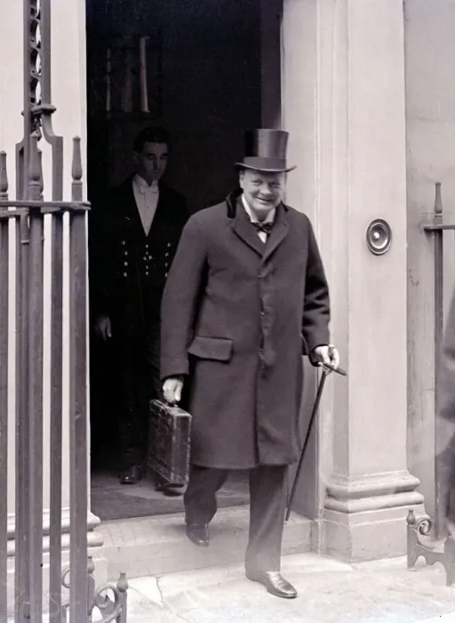 Framed Print : Winston Churchill Leaving No. 11 Downing Street with his budget in his dispatch case April Framed Print : Winston Churchill Leaving No. 11 Downing Street with his budget in his dispatch case April