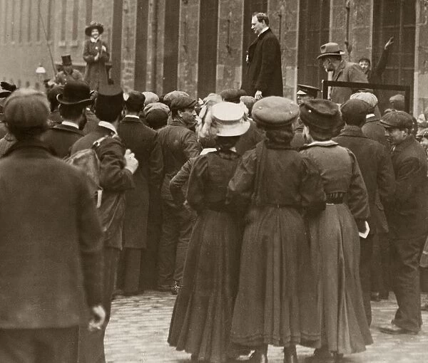 Winston Churchill May 1908 attempts to campaign during by-election in Dundee Scotland as