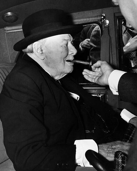 Winston Churchill pictured on his final visit to the House of Commons. 27th July 1964