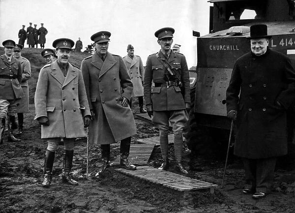 Winston Churchill Prime Minister at Tank demonstration February 20th 1941 Mr