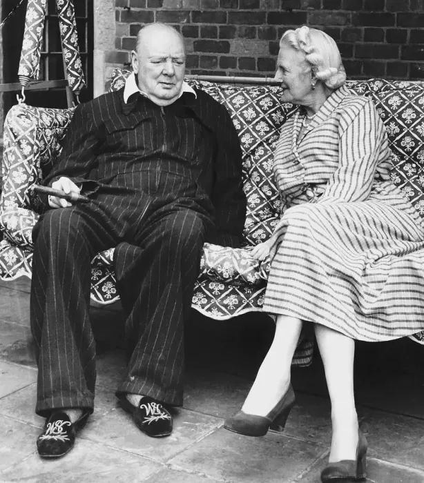 Framed Print : Winston Churchill Prime Minister with wife Clementine Churchill 1951