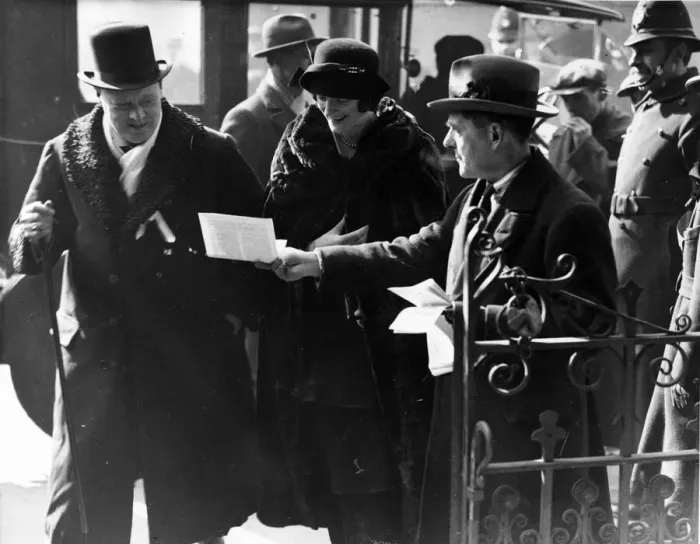 Framed Print : Winston Churchill with his wife Clementine Churchill during the Abbey by election 1924 Framed Print : Winston Churchill with his wife Clementine Churchill during the Abbey by election 1924