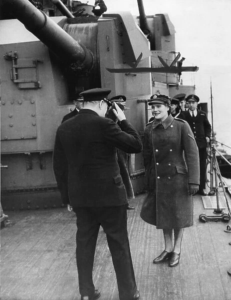 Winston Churchills visit to America; taken at the Port of Embarkation on board HMS